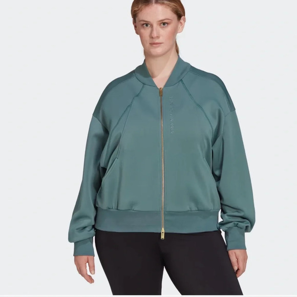 Adidas 11H HONORE COVER UP Jacket Green Plus Size 4x NWT - Picture 2 of 10